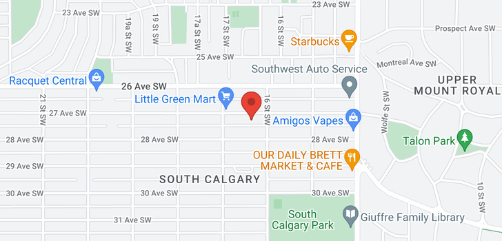 map of 6 1717 27 Avenue SW